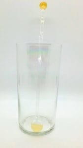 Amber glass swirly swizzle stick