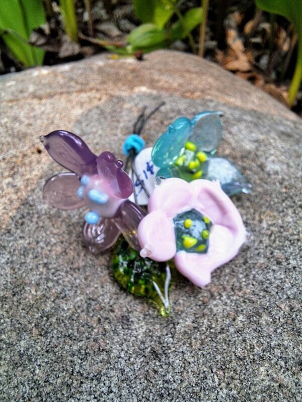 Aubergine, ice blue and pink fairy bouquet