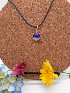 Cobalt blue with sand choker - necklace