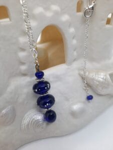 Cobalt blue with fine silver dots necklace