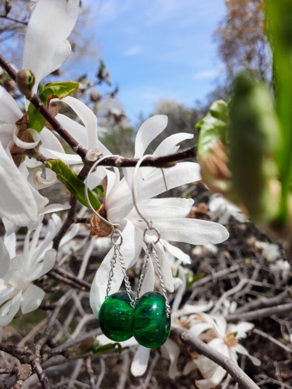 Emerald hollows GG dangly earrings