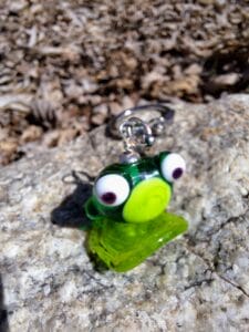 Frog on a lily pad keychain