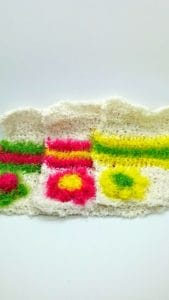 Ivory with pink, yellow and green dishcloths-solid