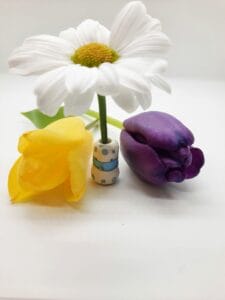 Ivory and sky blue glass fairy vase