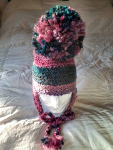 Lake Superior raspberry and blue hat
