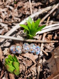 Multi colors on clear etched 5 bead set