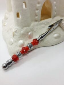 Orange crush silver bracelet helper-roach clip