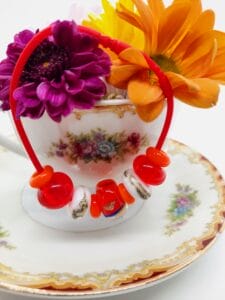 Oranges and white stretchy bracelet