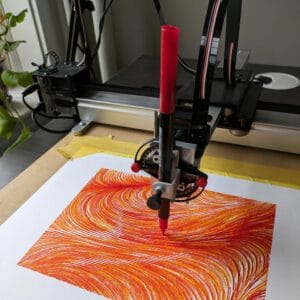 Pen Plotter Drawing Swirling Shapes