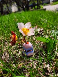 Pink, periwinkle and lavender fairy vase