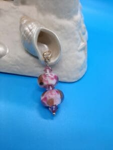 Pink and gold flecks pendant