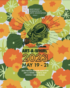 Image of cover of printed 2023 NEMAA Directory & Art-A-Whirl Guide.