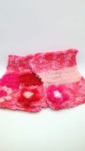 Strawberry pink with red, light and bright pinks dishcloth-multi