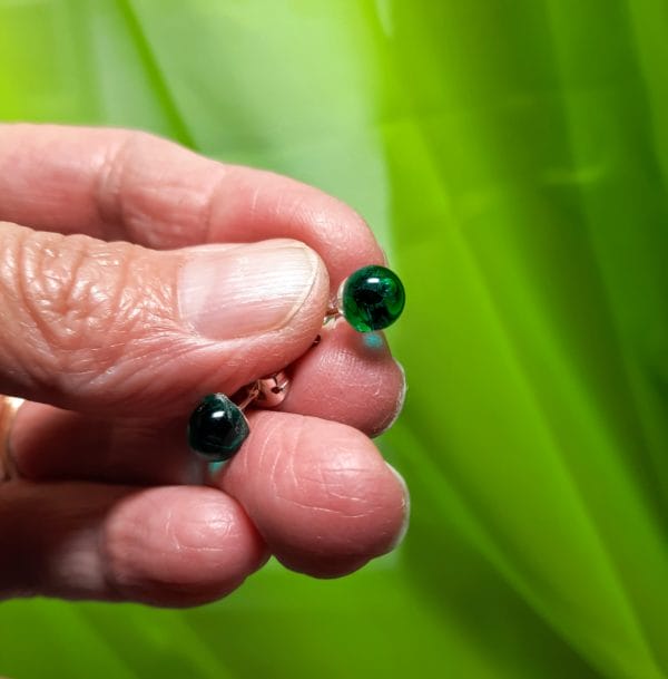 teal post stud earrings