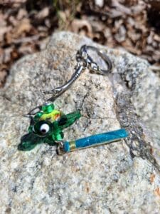 Turtle with teal - keychain