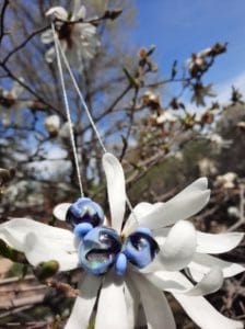 Violet periwinkle swirl necklace