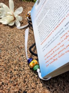 Yellow flowery white bookmark