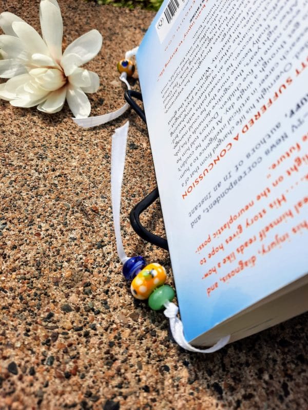 Yellow flowery white bookmark