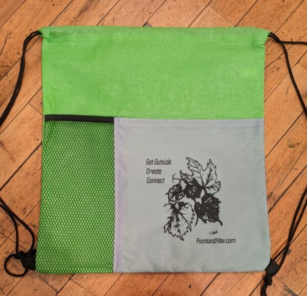 lime green string backpack